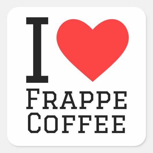 Ik hou van rappe koffie vierkante sticker (Voorkant)