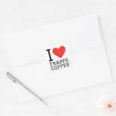 Ik hou van rappe koffie vierkante sticker (Envelop)