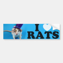 Ik hou van Rats (in pet) Bumpersticker