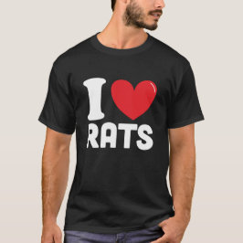 Ik hou van ratten, beste rat liefhebber cadeau t-shirt