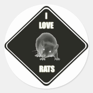 Ik hou van ratten ronde sticker