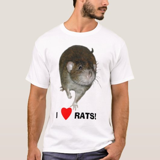Ik hou van ratten! t-shirt (Voorkant)