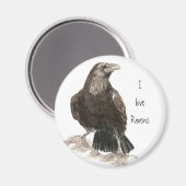 Ik hou van Ravens Koelkast Magnet Magneet (Voorkant / Achterkant)