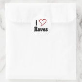 Ik hou van raves ronde sticker (Tas)