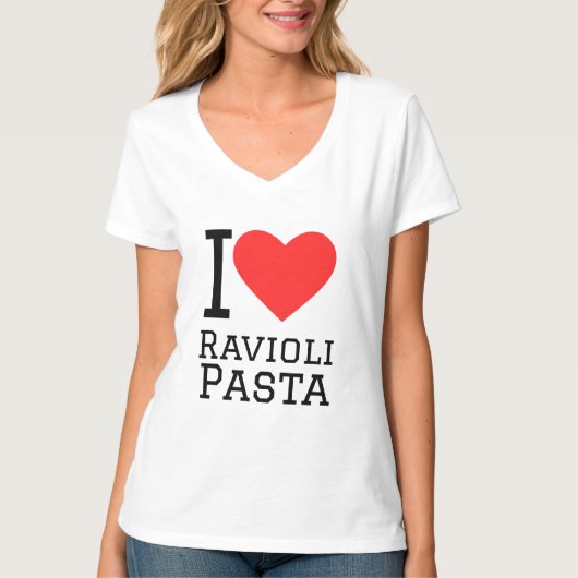 Ik hou van ravioli pasta t-shirt (Voorkant)
