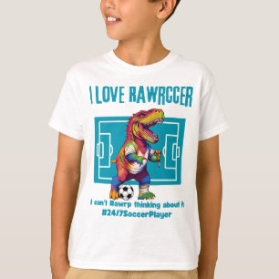 Ik hou van rawrcer 24/7 voetballer t-shirt
