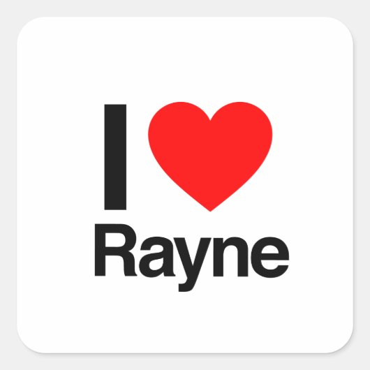 ik hou van rayne vierkante sticker (Voorkant)