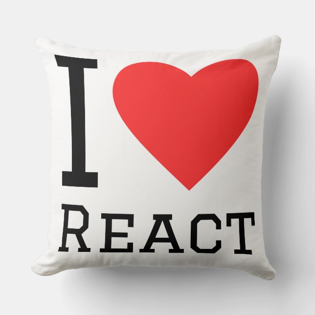 Ik hou van react kussen (Voorkant)