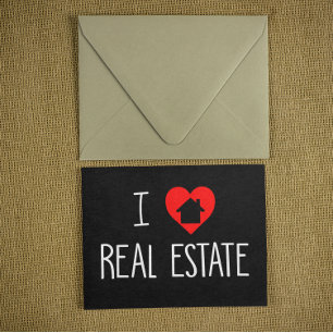 Ik hou van Realtor House Heart Briefkaart