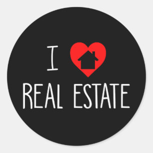 Ik hou van Realtor House Heart Ronde Sticker