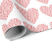 Ik hou van Red Heart Shape Christus Holiday Cadeaupapier (Rol Hoek)
