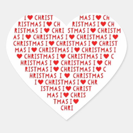 Ik hou van Red Heart Shape Christus Holiday Hart Sticker (Voorkant)