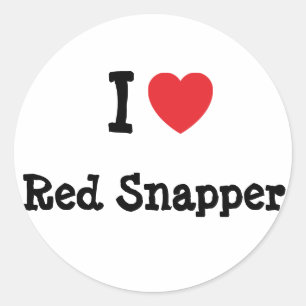Ik hou van Red Snapper hart T-shirt Ronde Sticker