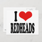 Ik hou van Redheadkosten Briefkaart (Voorkant / Achterkant)