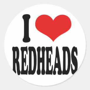 Ik hou van Redheadkosten Ronde Sticker