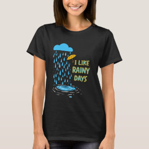 Ik hou van regenachtige dagen weer paraplu regen w t-shirt