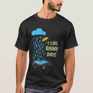 Ik Hou Van Regenachtige Dagen Weer Paraplu Regenwo T-shirt