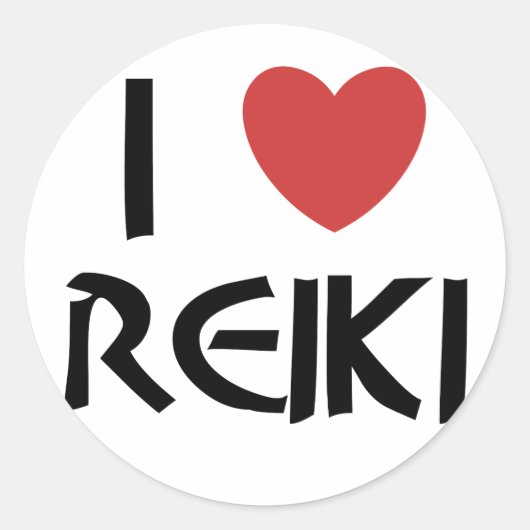 Ik hou van Reiki Ronde Sticker (Voorkant)