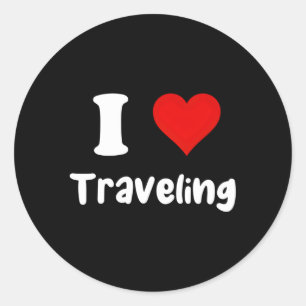Ik hou van reizen in zijn reis ronde sticker