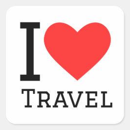 Ik hou van reizen vierkante sticker