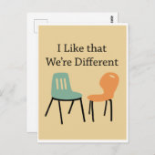 Ik hou van relatie dat we anders zijn briefkaart (Voorkant / Achterkant)