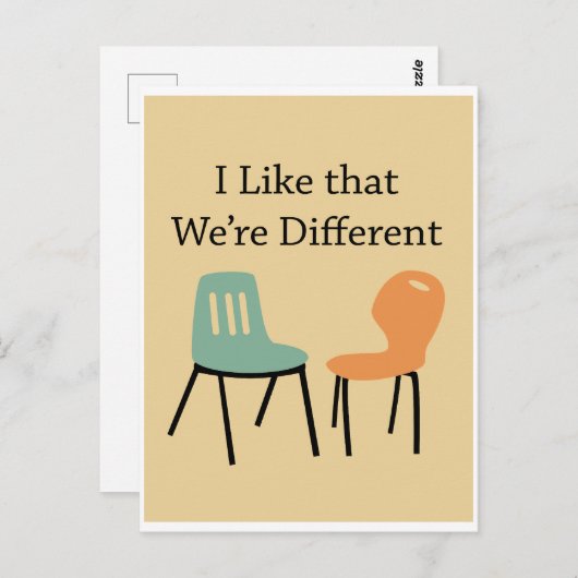 Ik hou van relatie dat we anders zijn briefkaart (Voorkant / Achterkant)