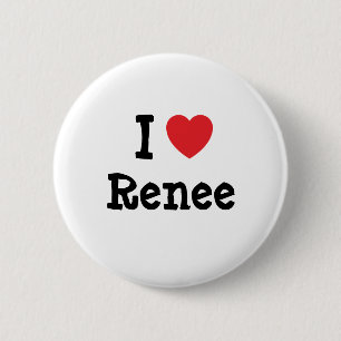 Ik hou van Renee hart T-Shirt Ronde Button 5,7 Cm