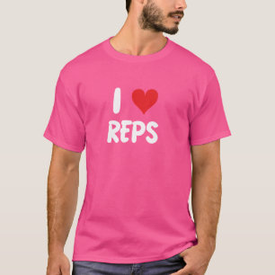 Ik hou van Reps - Gym Gewichten Gewicht Hef Lifter T-shirt