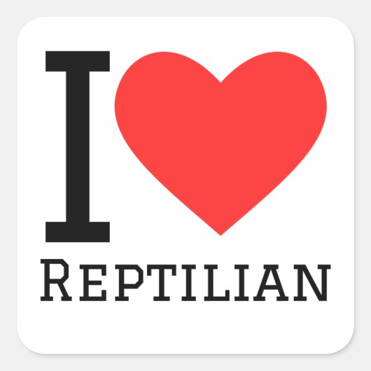 Ik hou van reptielen vierkante sticker (Voorkant)