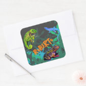 Ik hou van reptielen vierkante sticker (Envelop)