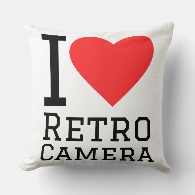 Ik hou van retro camera kussen (Voorkant)