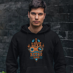 Ik hou van retro games - gamer hoodie
