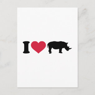 Ik hou van Rhinos Briefkaart