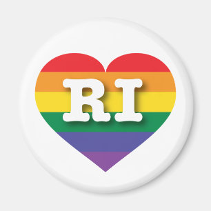 Ik hou van Rhode Island Gay Pride Rainbow Heart Magneet