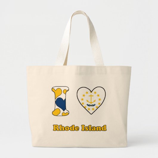 Ik hou van Rhode Island Grote Tote Bag (Voorkant)