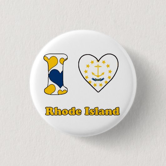 Ik hou van Rhode Island Ronde Button 3,2 Cm (Voorkant)