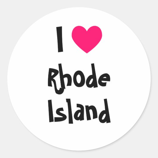 Ik hou van Rhode Island Ronde Sticker (Voorkant)