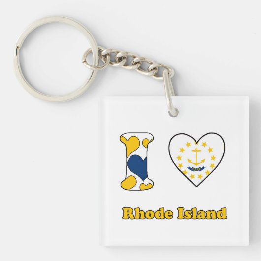Ik hou van Rhode Island Sleutelhanger (voorkant)