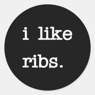 Ik hou van ribben _ Funny BBQ Rib Barbecue Lover Ronde Sticker