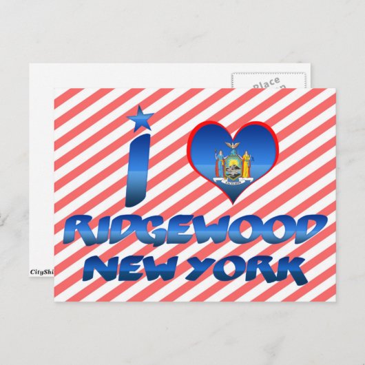 Ik hou van Ridgewood, New York Briefkaart (Voorkant / Achterkant)