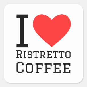 Ik hou van ristretto koffie vierkante sticker