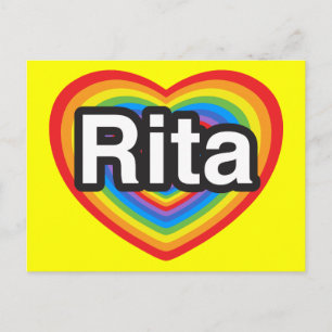 Ik hou van Rita. Ik hou van je Rita. Hart Briefkaart