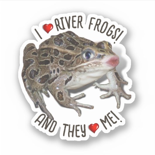 Ik hou van River Frogs Sticker (Voorkant)