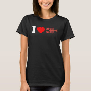 Ik hou van rivierkreeften schaaldieren kreeften t-shirt