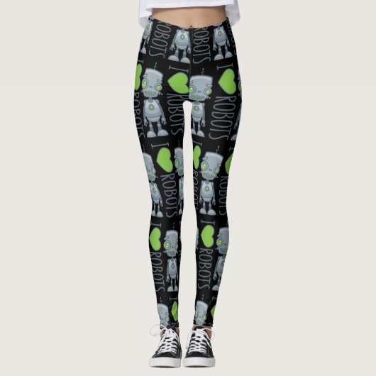 Ik hou van robots leggings (Voorkant)