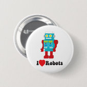 Ik hou van robots! ronde button 5,7 cm (Voorkant /achterkant)