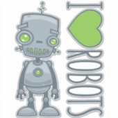 Ik hou van robots sticker (Voorkant)