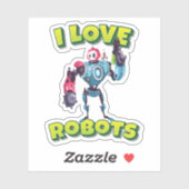Ik hou van robots sticker (Vel)