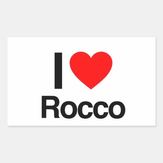 ik hou van rocco rechthoekige sticker (Voorkant)