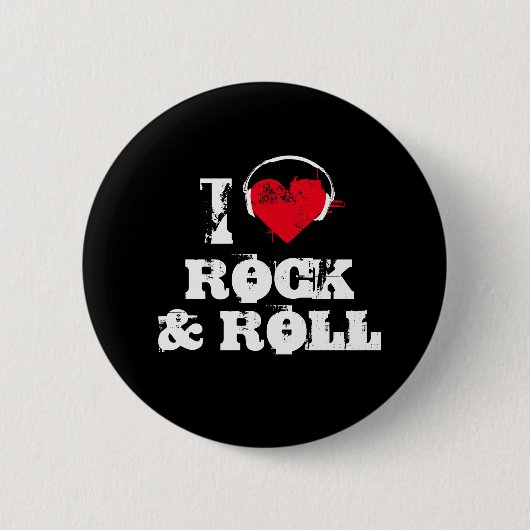 Ik hou van rock en roll ronde button 5,7 cm (Voorkant)